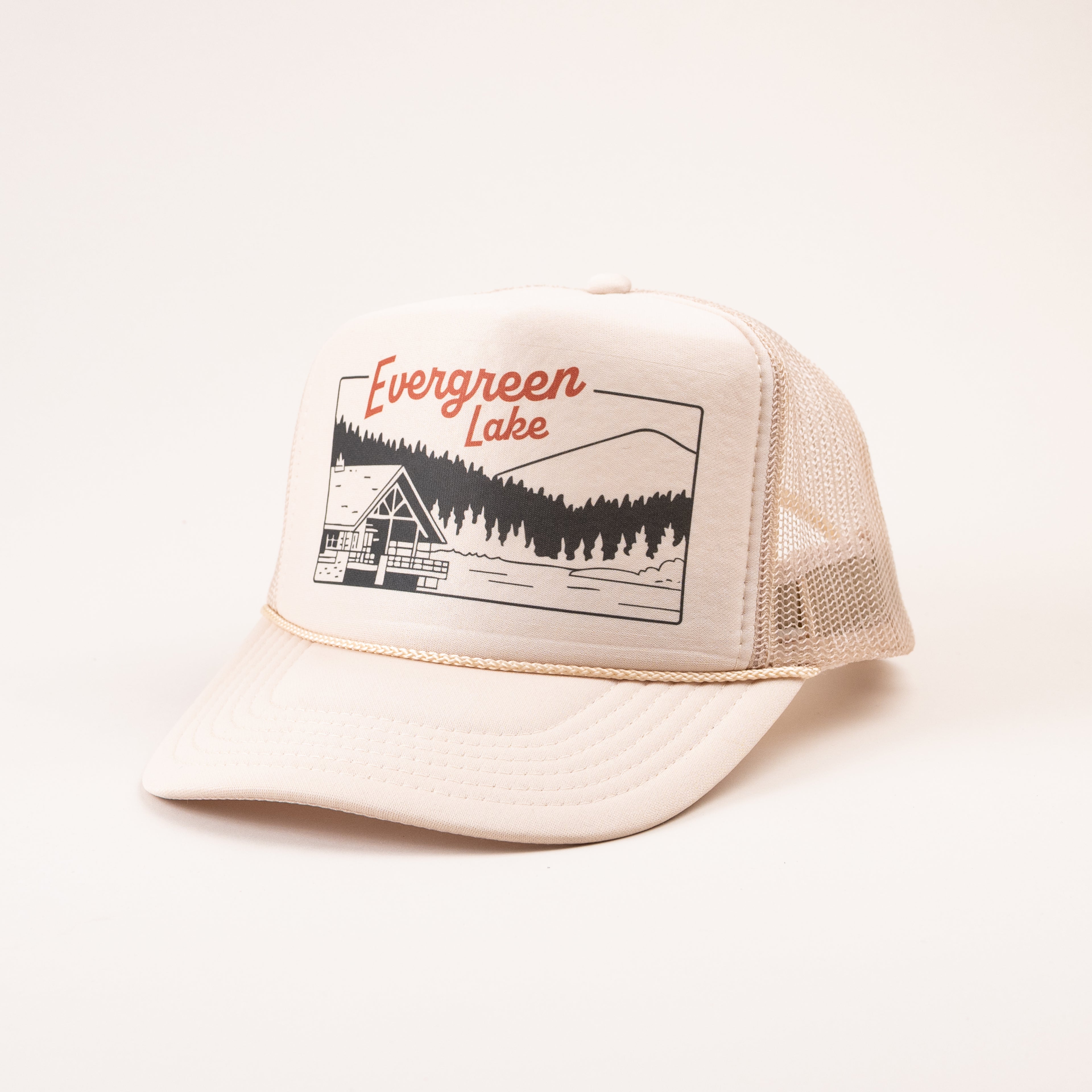 CO74 Evergreen Lake Trucker Hat - Ivory (limited edition)