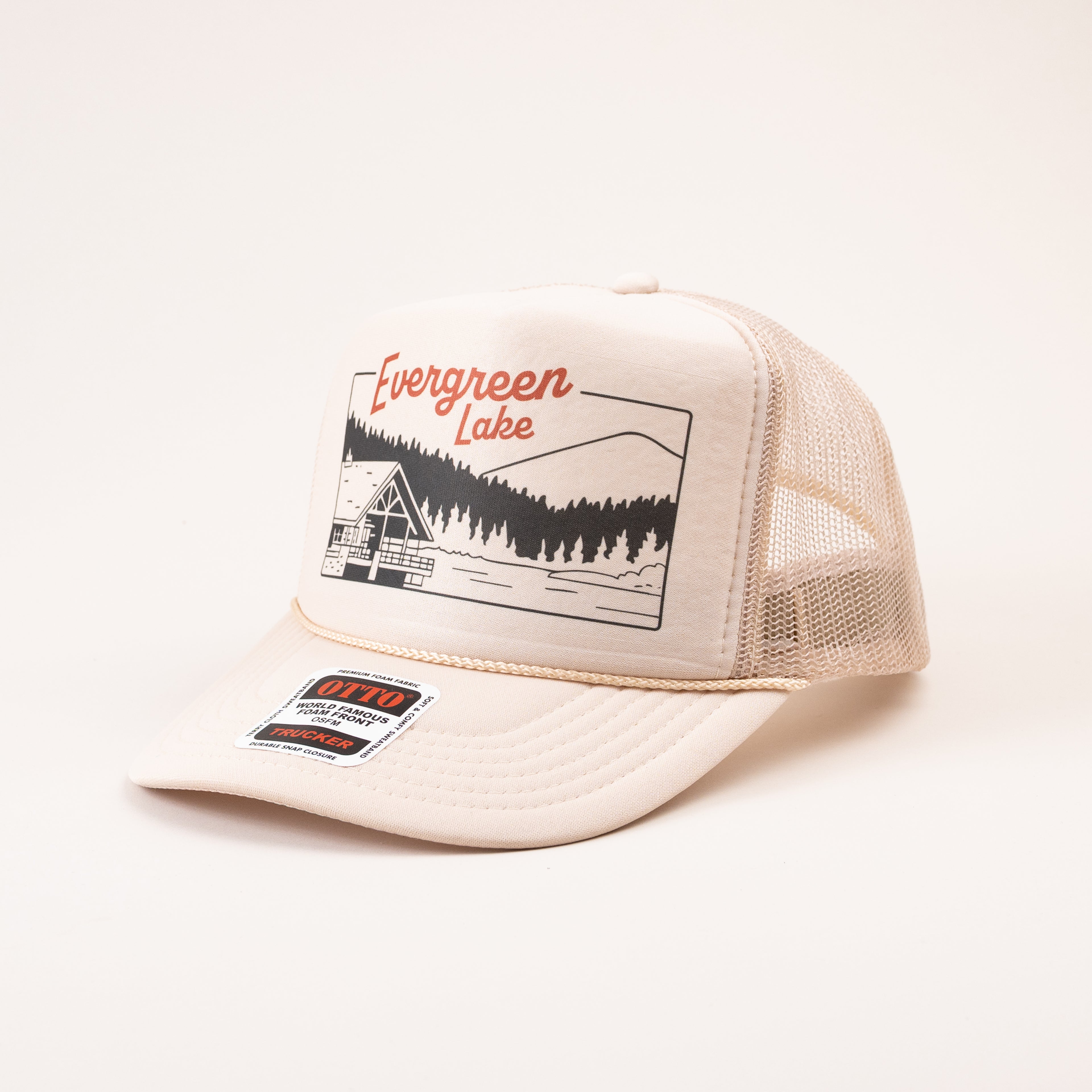 CO74 Evergreen Lake Trucker Hat - Ivory (limited edition)