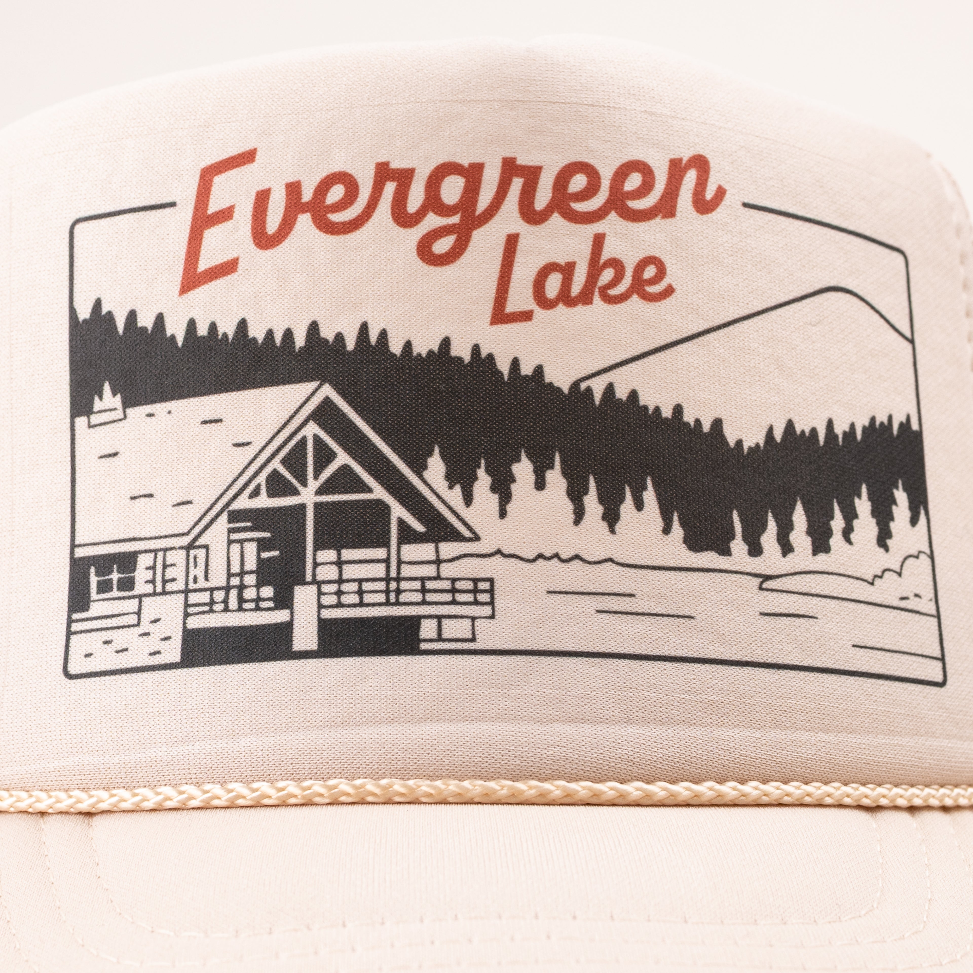 CO74 Evergreen Lake Trucker Hat - Ivory (limited edition)